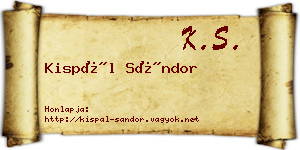 Kispál Sándor névjegykártya